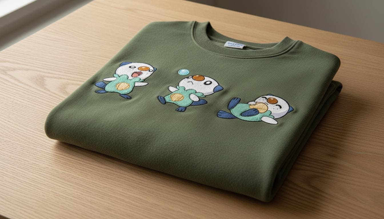 Embroidered Cute Oshawott Sweatshirt, PKM Characters Sweatshirt, Couple Shirt, Gift for Her, Birthday Gift For Friends