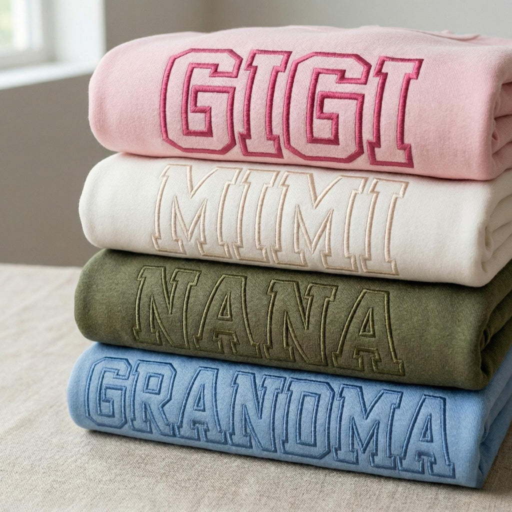 Grandma Sweatshirt Embroidered, Gigi Mimi Nana Sweatshirt, Mother’s Day Gift for Grandma, Personalized Grandma Crewneck