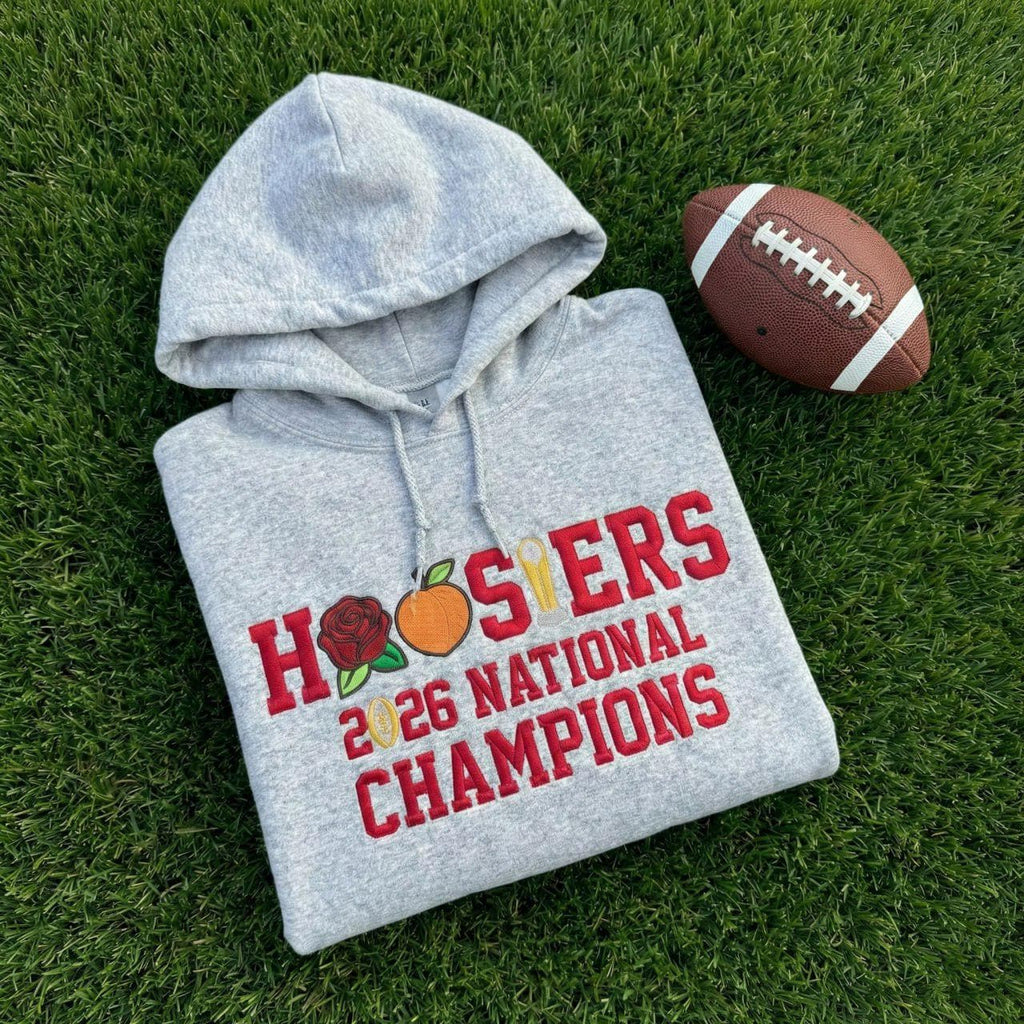 Indiana Football Embroidered 2026 National Champs Sweatshirt, Trendy Game Day T-Shirt, Unisex Hoodie, College Football Fan Gift