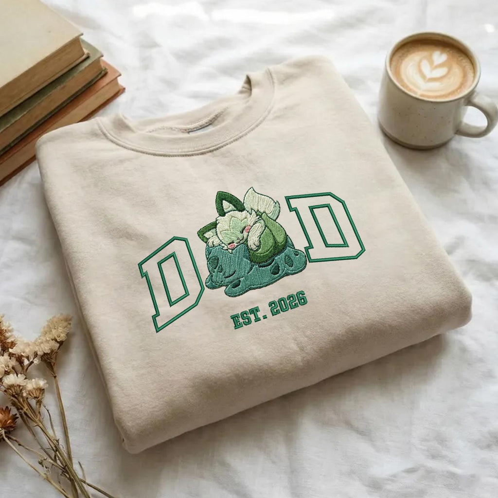 Embroidered Pokedad Character Hoodie, Cute Poke Dad Characters Sweatshirt, Embroidered Anime Shirt, Anime Lover Sweatshirt
