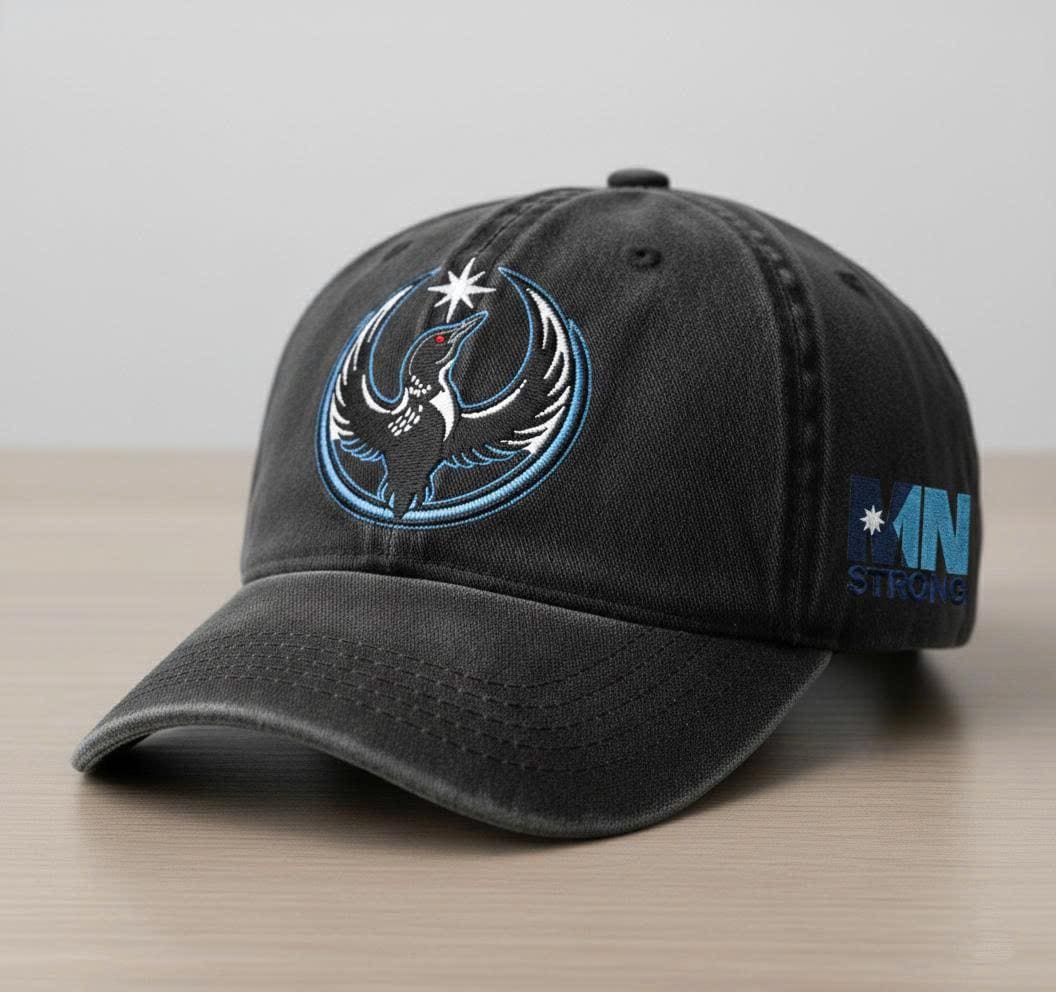 Minnesota Rebel Alliance Embroidered Hat, MN State Bird Loon Resistance Cap, Political Protest Baseball Cap, Minnesota Starbird Dad Hat