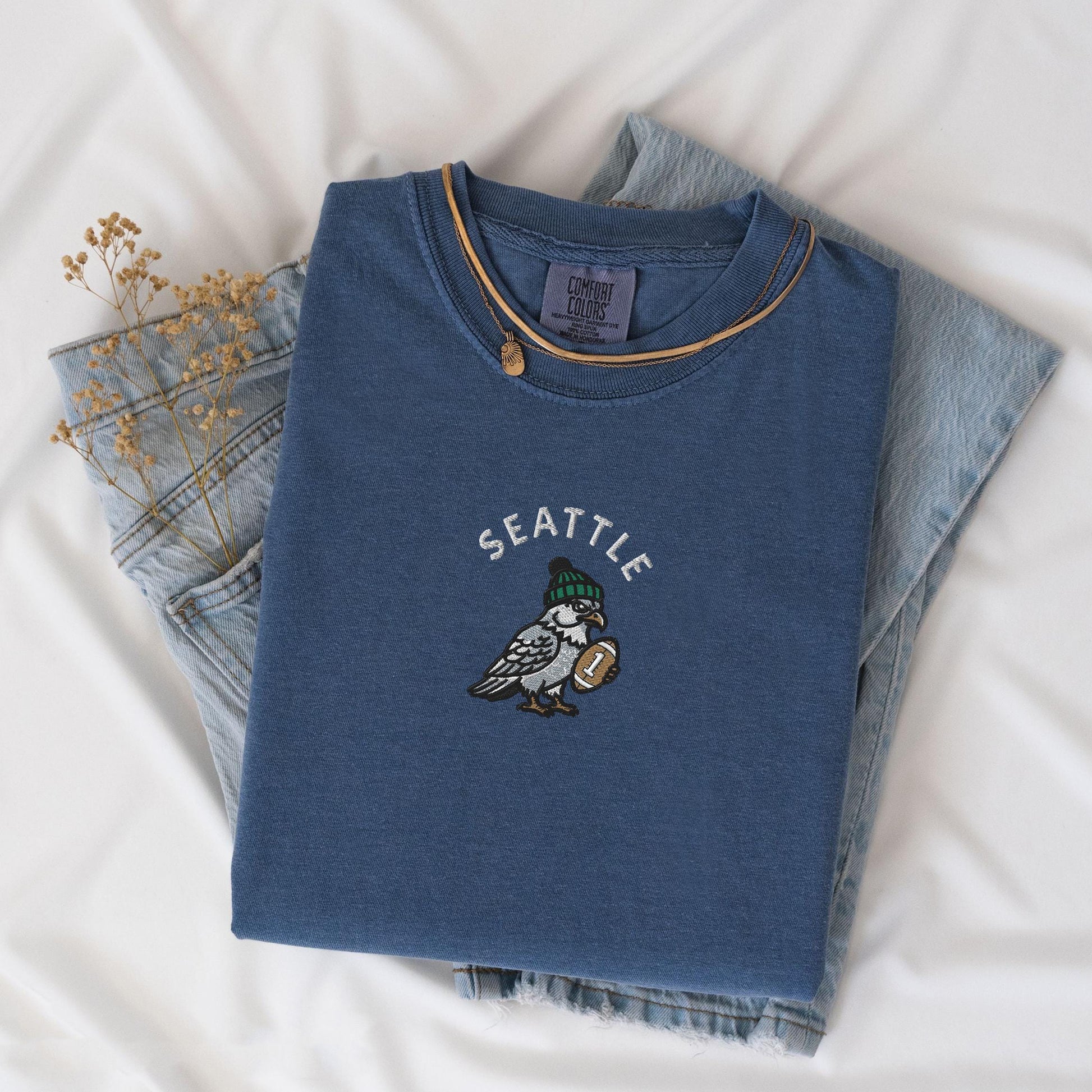 Embroidered Seattle Seahawks T-Shirt, Game Day Football Shirt, Seahawks Fan Apparel, Unisex Team Tee