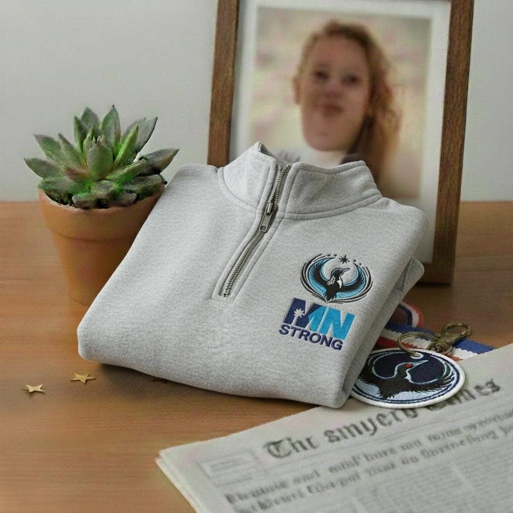 Minnesota Strong Embroidered Quarter Zip Sweatshirt, Alliance Political Shirt, Protest Flair, Political Statement Gifts, Resistance Rebel