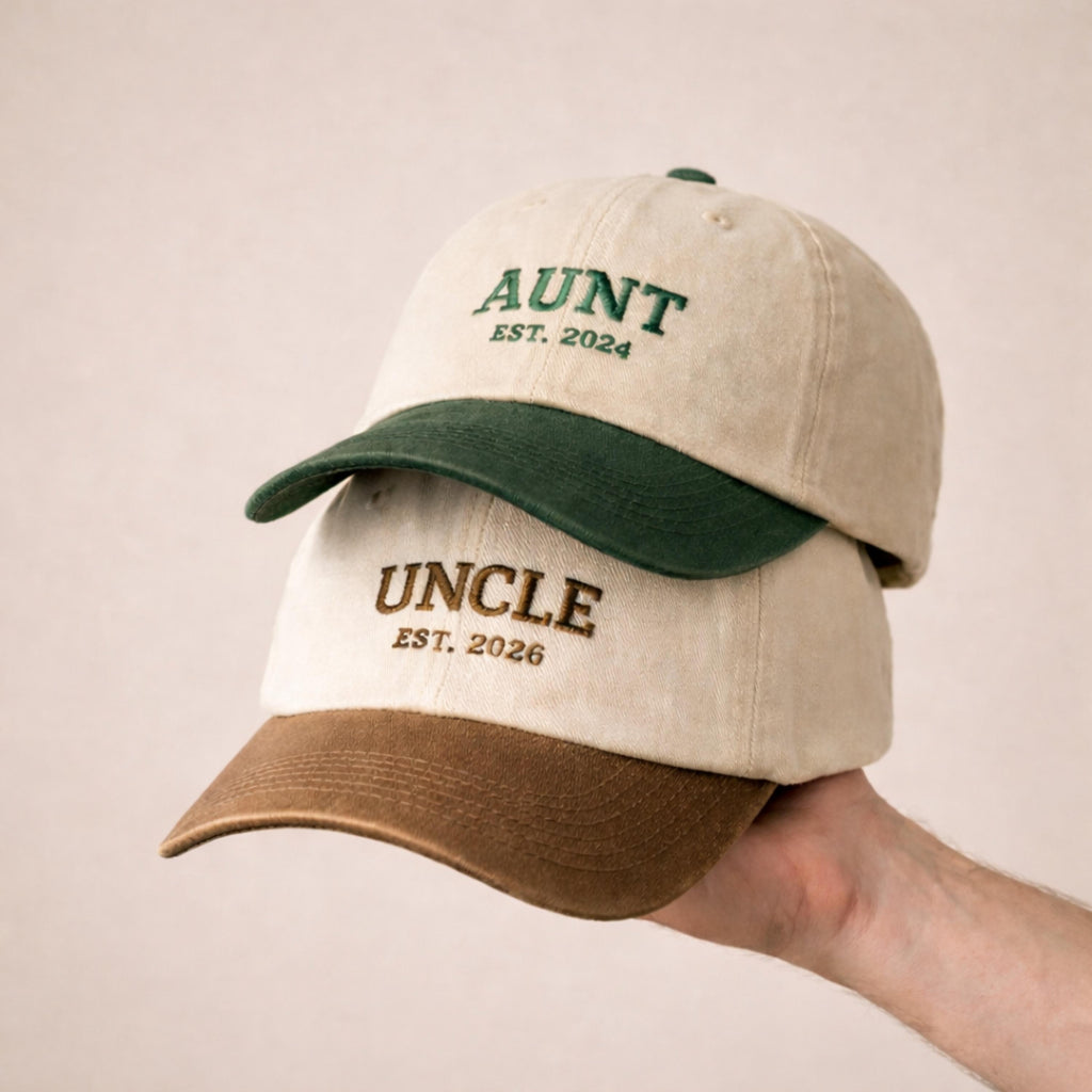 Custom Embroidered Aunt Uncle Hat, Personalized Cotton Baseball Cap