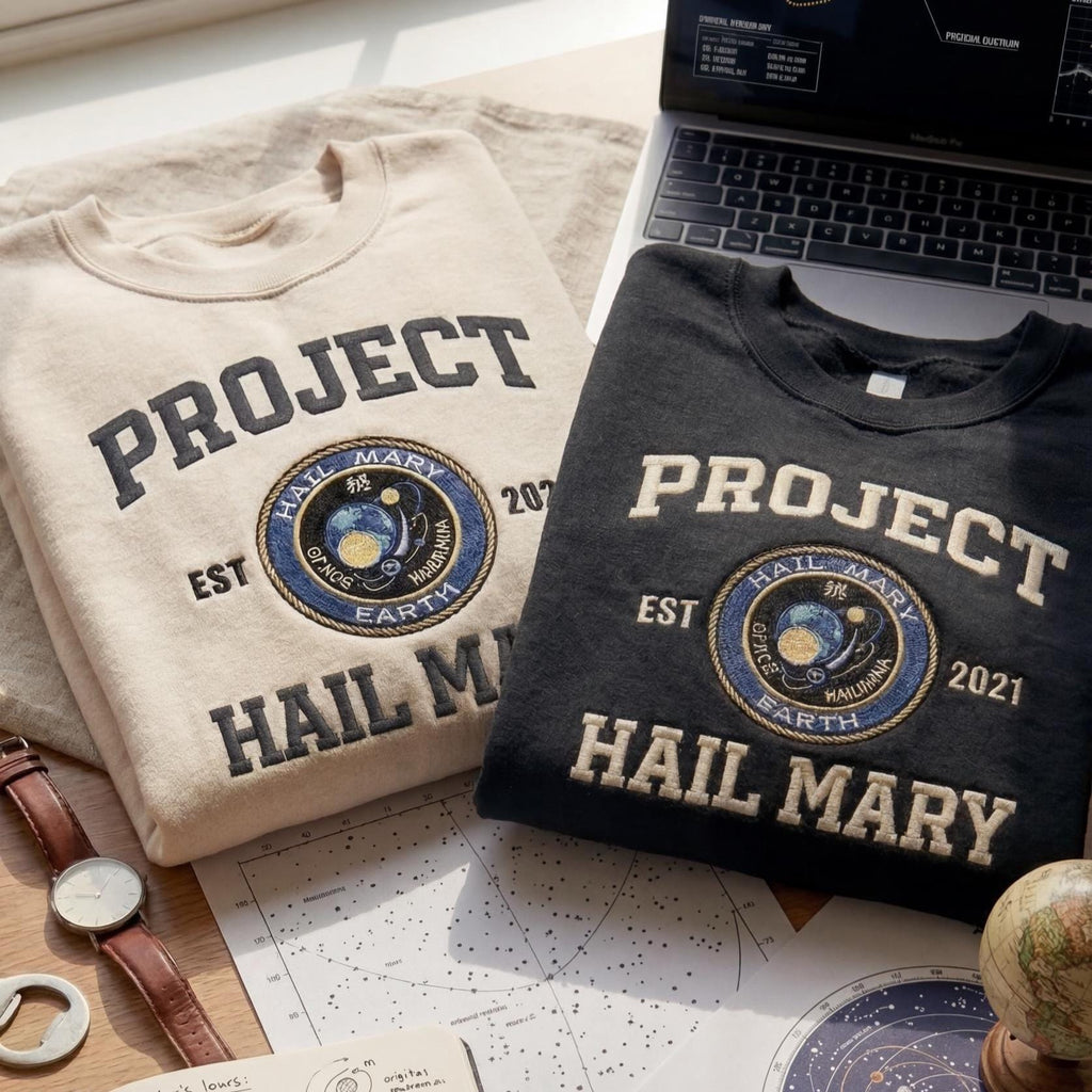 Embroidered Project Hail Mary Shirt, Amaze Rocky Inspired Crewneck, Sci-Fi Book Lover, Andy Weir, Nerdy Bookish Shirt, Gift For Book Lover