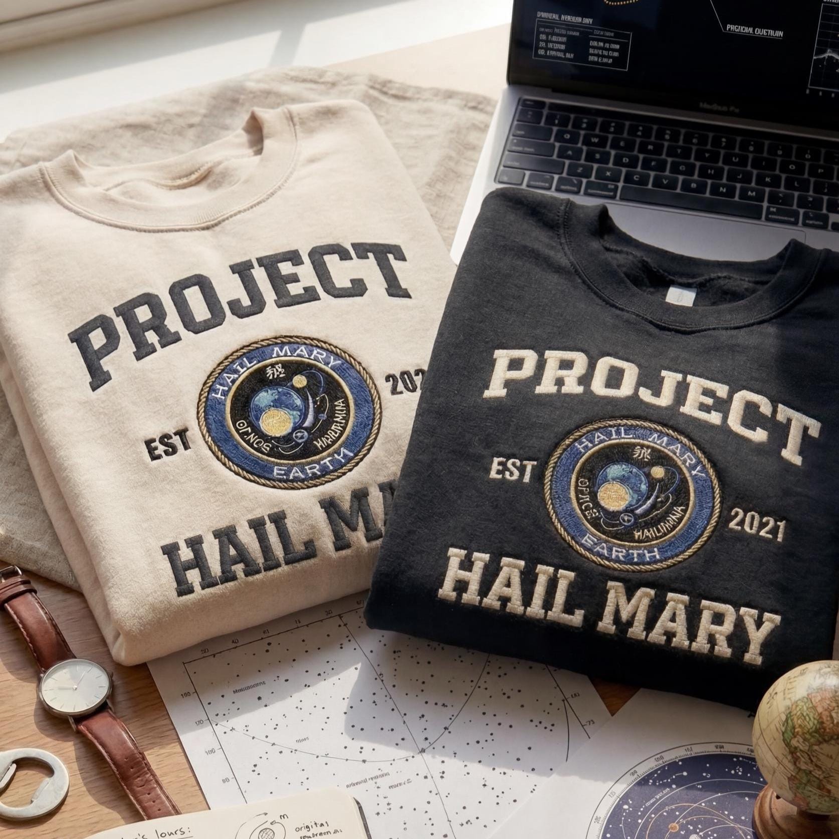 Embroidered Project Hail Mary Shirt, Amaze Rocky Inspired Crewneck, Sci-Fi Book Lover, Andy Weir, Nerdy Bookish Shirt, Gift For Book Lover