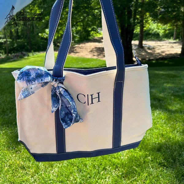 Custom Canvas Tote Bag, Personalised Tote Bag, Name Tote Bag, Bridesmaid Gift Bag, Embroidered With Initials Custom Tote, Personalized Gift