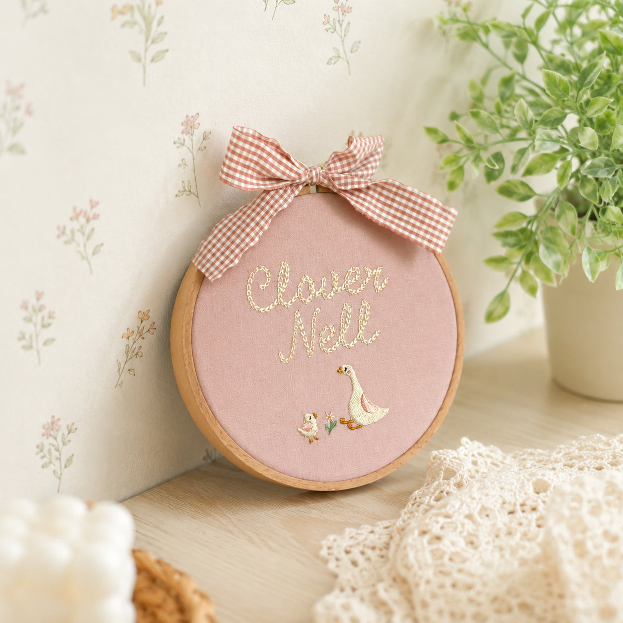 Personalized Embroidered Baby Announcement Sign, Baby Birth Announcement, Newborn Name Plate for Hospital, Baby Name Sign, Baby Shower Gift EM01
