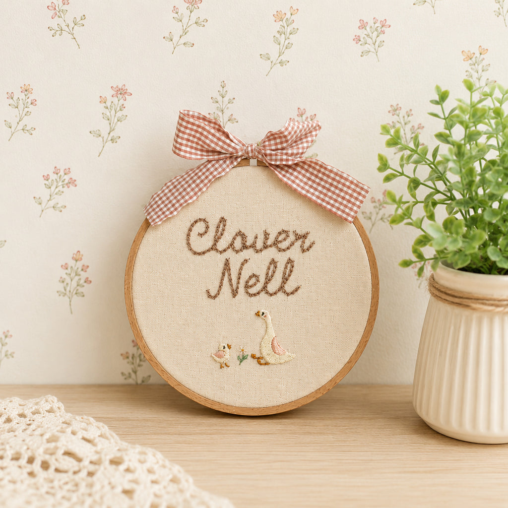 Personalized Embroidered Baby Announcement Sign, Baby Birth Announcement, Newborn Name Plate for Hospital, Baby Name Sign, Baby Shower Gift EM01