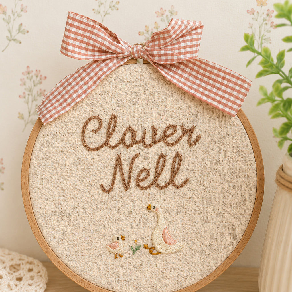 Personalized Embroidered Baby Announcement Sign, Baby Birth Announcement, Newborn Name Plate for Hospital, Baby Name Sign, Baby Shower Gift EM01