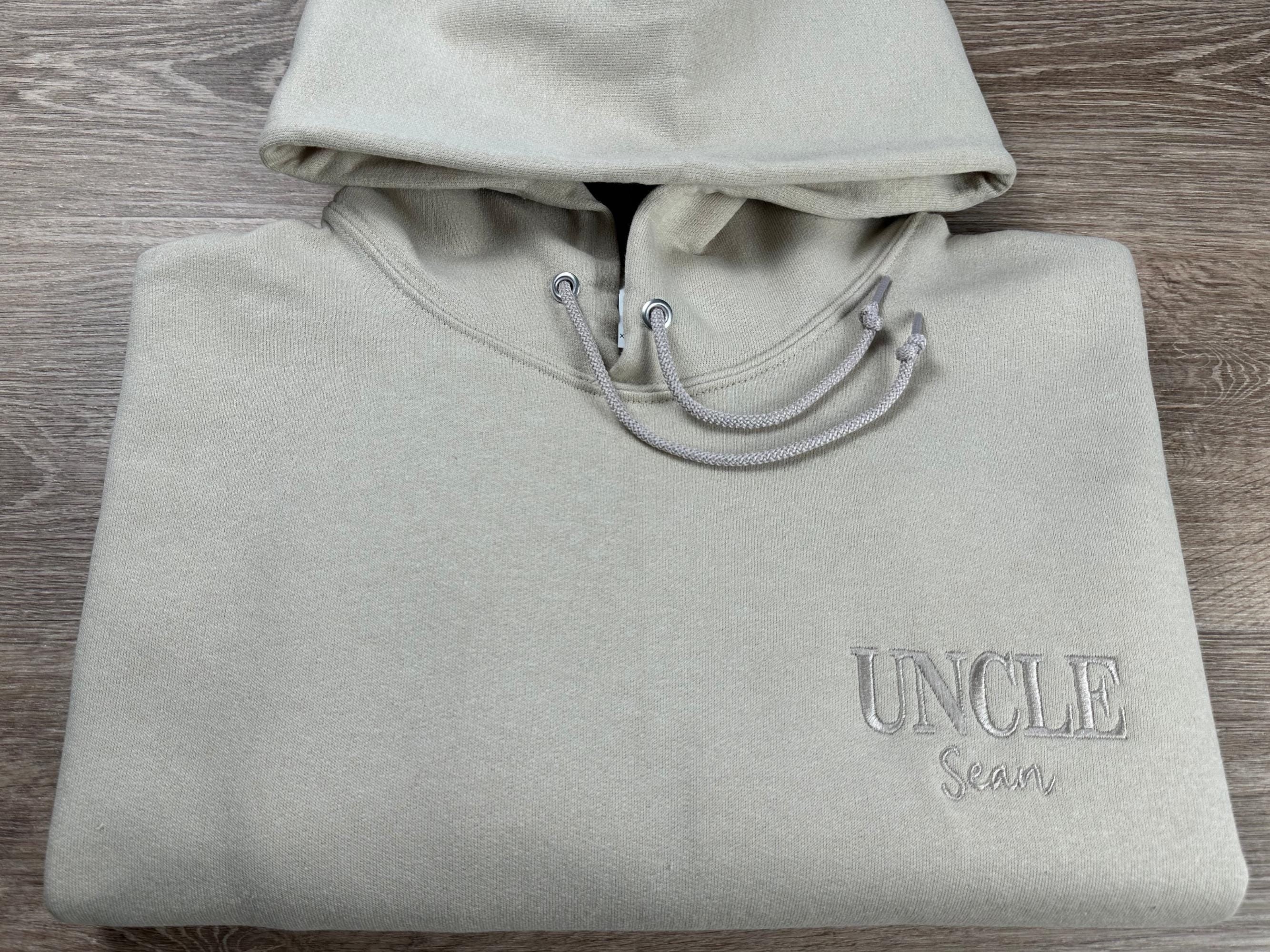 Custom Embroidered Uncle Hoodie, Brother's Baby Reveal Gift, Personalize with Uncle Name, Personalized Family Gift, Proud Uncle Sweatshirt