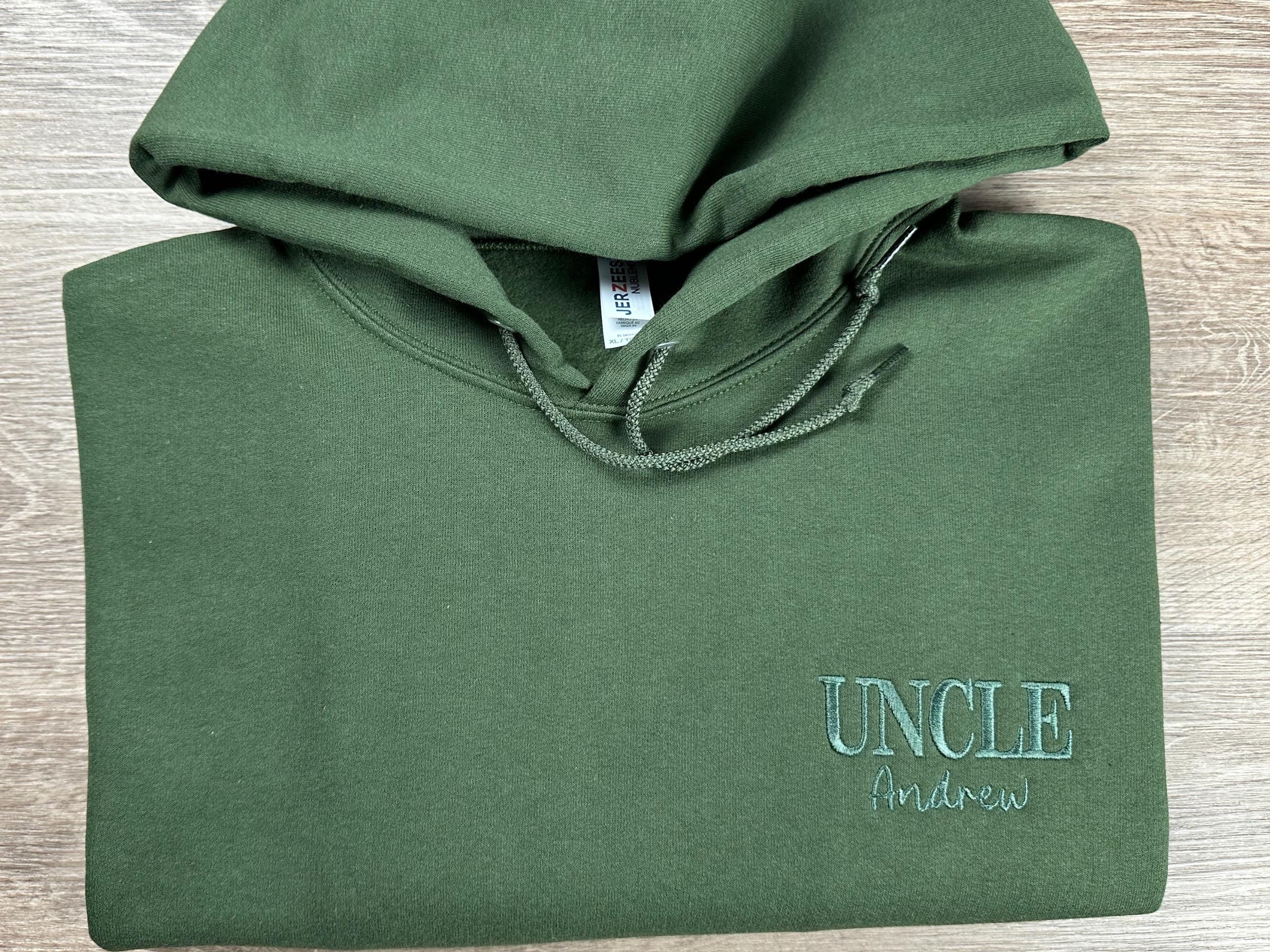 Custom Embroidered Uncle Hoodie, Brother's Baby Reveal Gift, Personalize with Uncle Name, Personalized Family Gift, Proud Uncle Sweatshirt