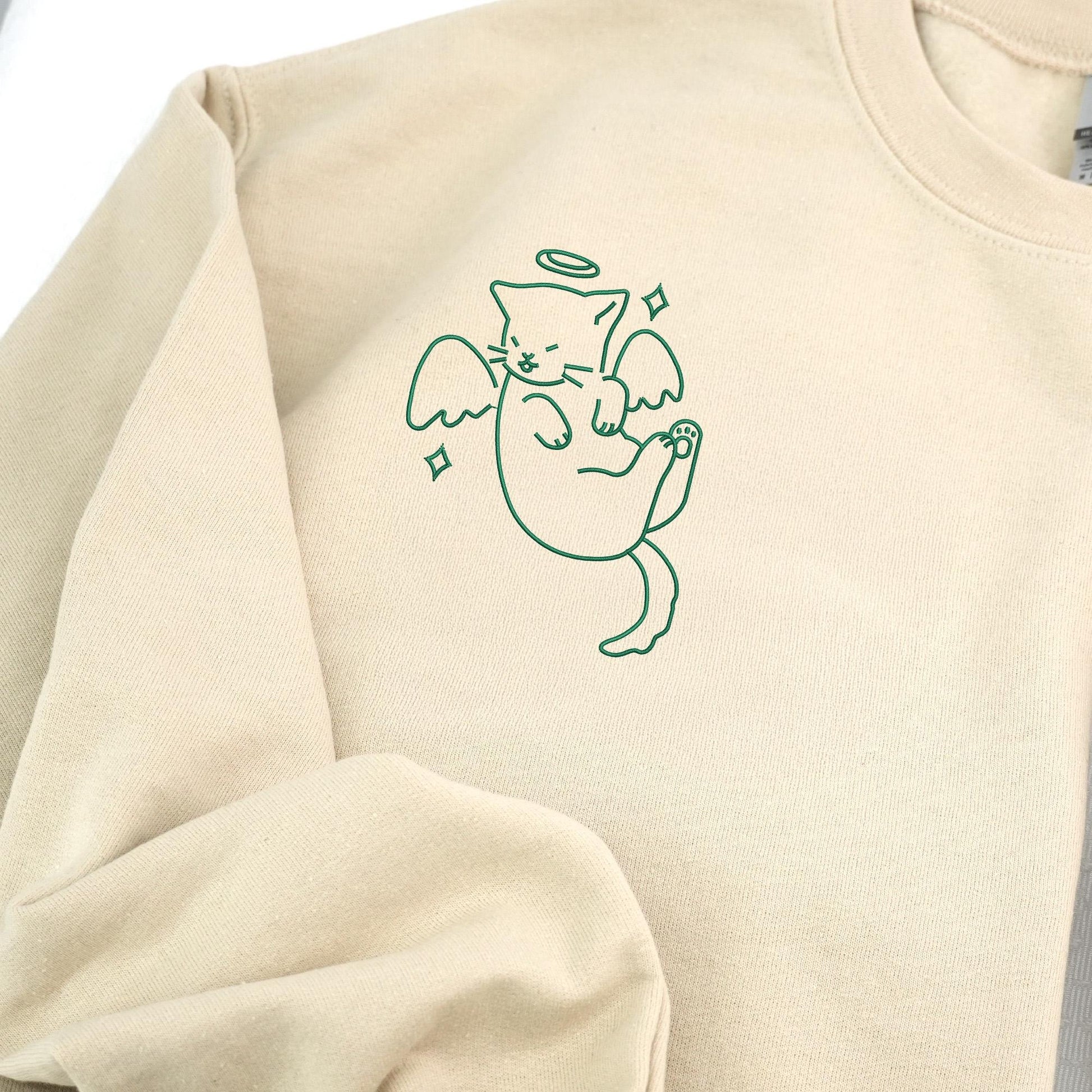 Angel and Demon Cat Matching Sweatshirts for Couples, Heart on Sleeve, His and Her Sweatshirt, Matching Couple Hoodies, Birthday Gift