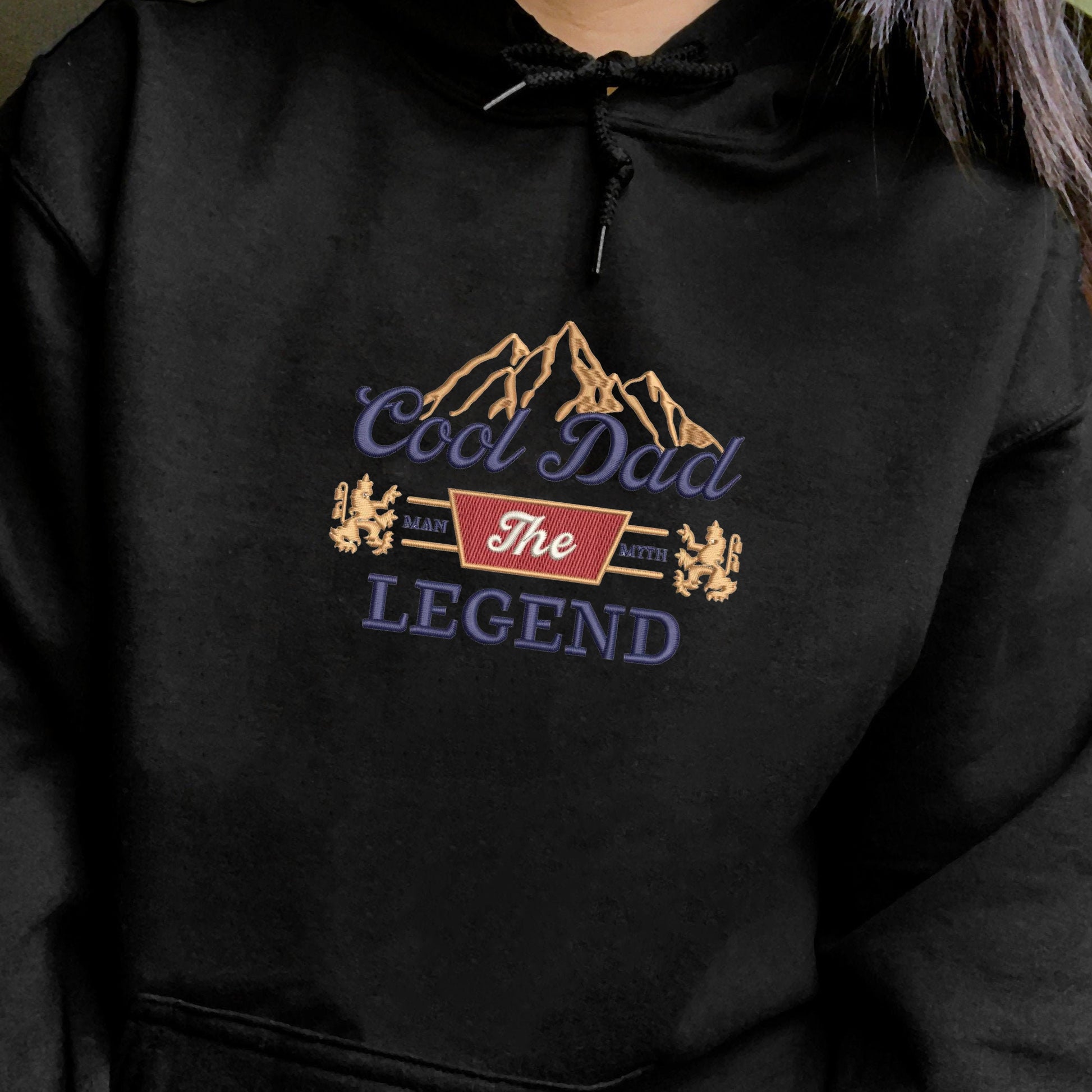 Cool Dad The Legend Sweatshirt, Father’s Day Gift for Dad, Embroidered Dad Hoodie, Gift for Him, Best Dad Crewneck