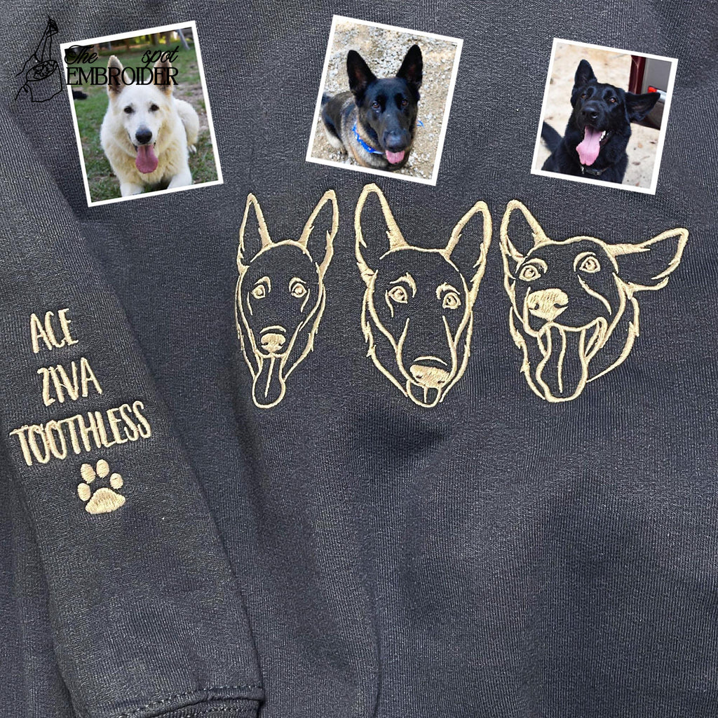 Embroidered Pet Memorial Sweatshirt, Personalized Pet Loss Hoodie, Custom Embroidered Dog And Cat Shirt