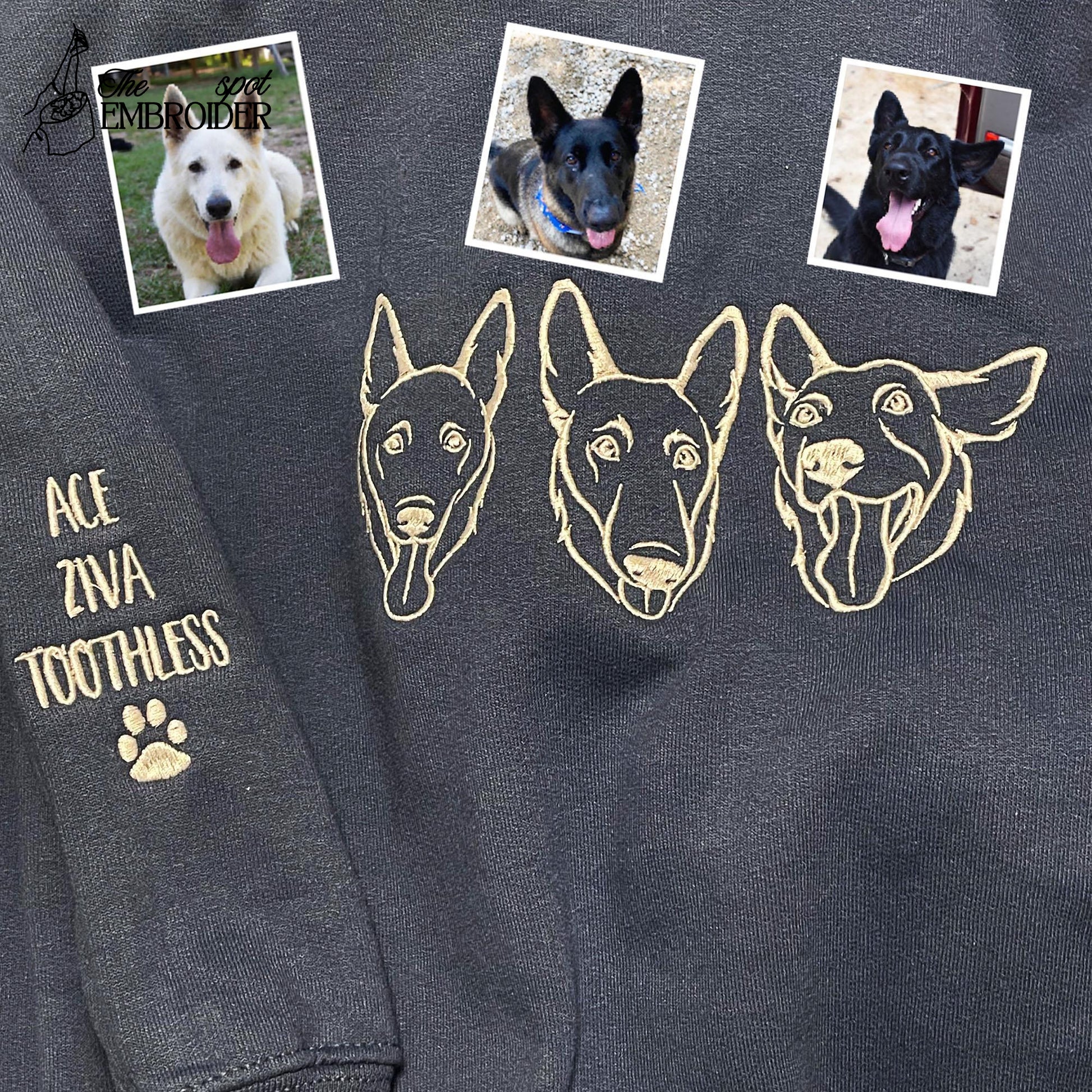 Embroidered Pet Memorial Sweatshirt, Personalized Pet Loss Hoodie, Custom Embroidered Dog And Cat Shirt