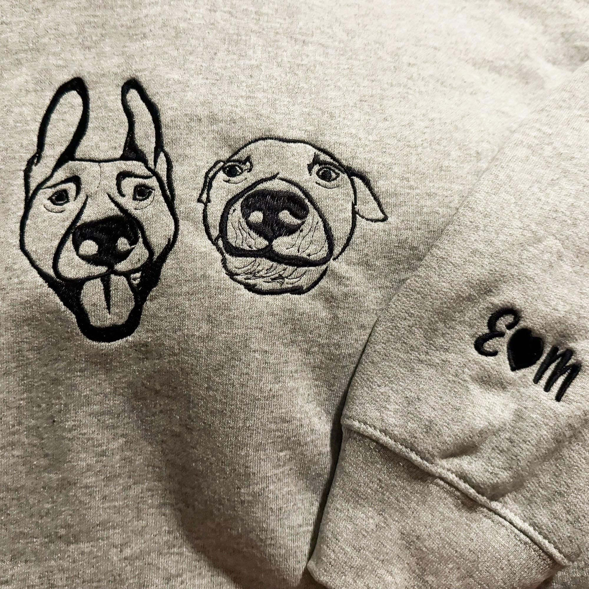 Embroidered Pet Memorial Sweatshirt, Personalized Pet Loss Hoodie, Custom Embroidered Dog And Cat Shirt