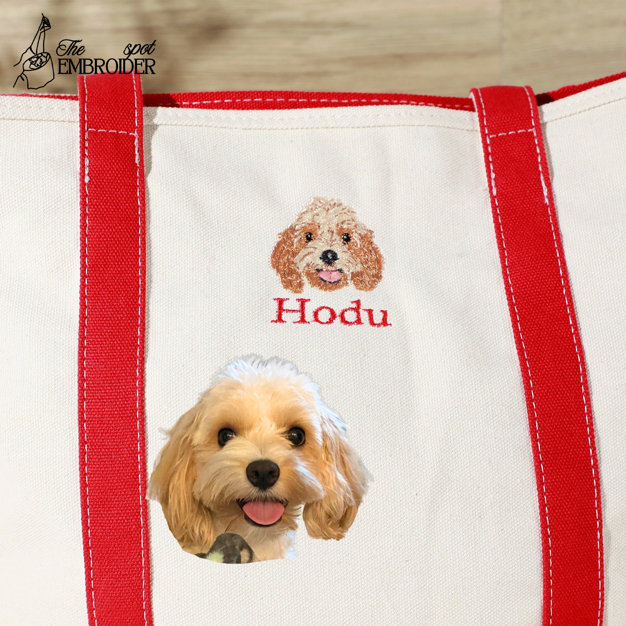 Personalized Pet Boat Tote, Custom Dog Embroidered Bag, Cat Lover Gift, Dog Mom Bag, Custom Name Tote Bag, Design Your Dog Tote, Mather's Day Gift