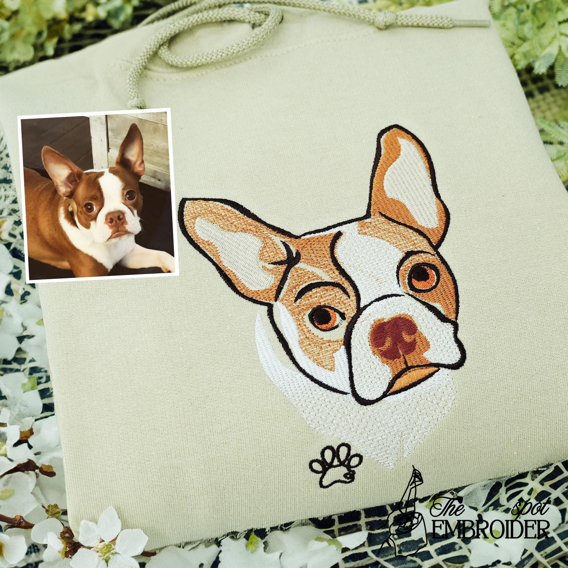 Custom Embroidered Dog Sweatshirt, Personalized Pet Portrait Shirt, Dog Shirt For Dad, Pet Memorial Gift