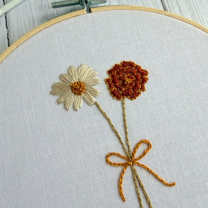 Custom Birth Month Flower Embroidery Hoop, Hand Embroidered Family Name Keepsake, Personalized Birth Flower Bouquet, Handmade Floral Wall Art EM20