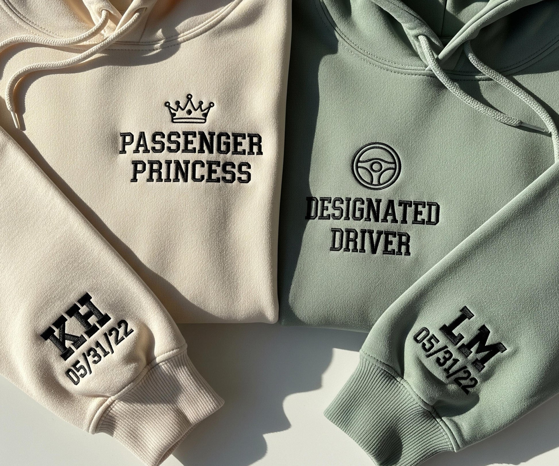 Embroidered Couple Sweatshirt, Designated Driver Embroidered Shirt, Valentine Shirt, Couple Gift for Her, Matching Couple Sweater