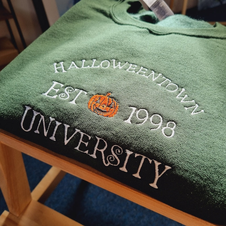 Halloweentown 1988 Embroidered Shirt, Vintage Halloween Shirt, Embroidered Halloween Tee, Vintage Fall Sweatshirt, Pumpkin Season Shirt HLEM27