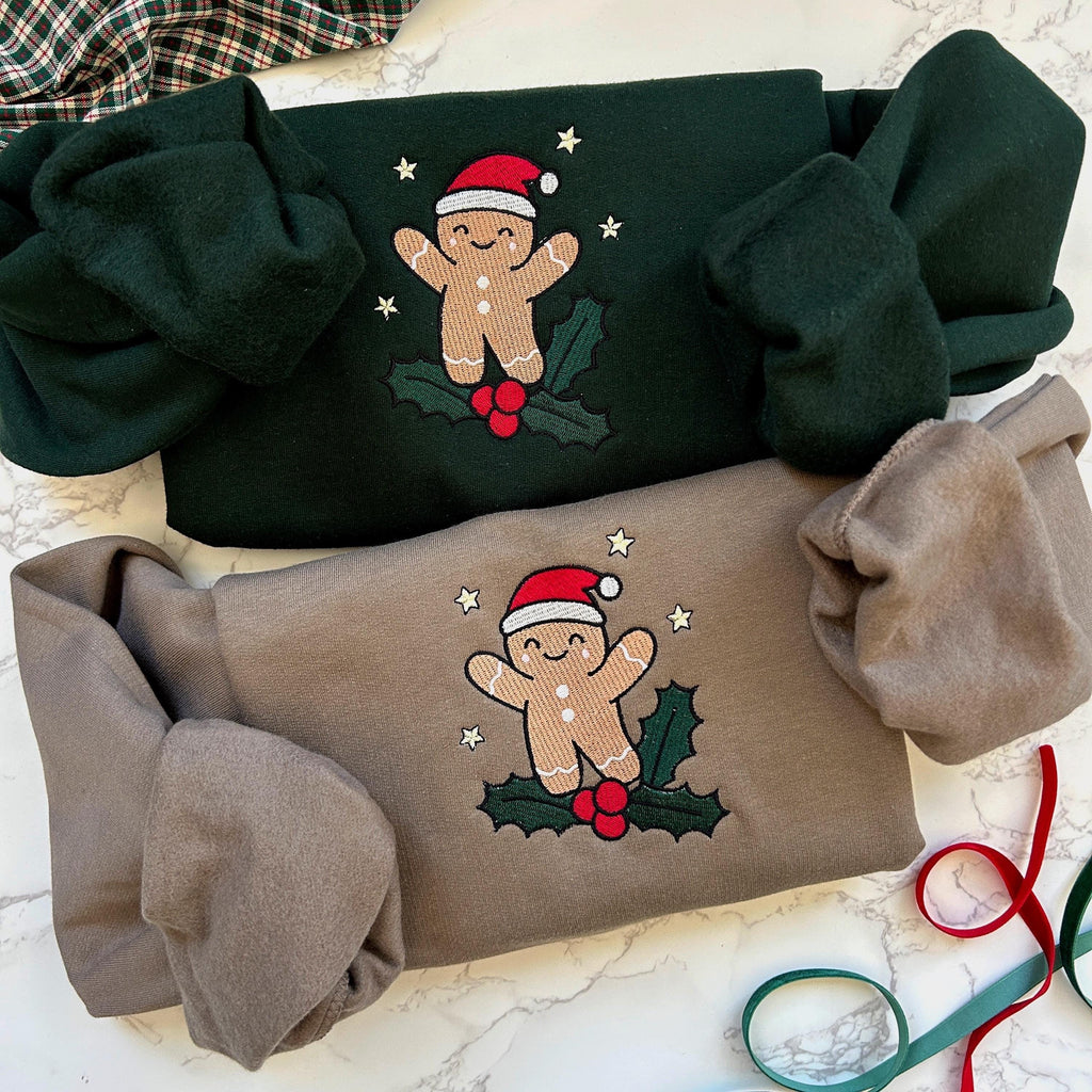 Embroidered Christmas Gingerbread Sweatshirt, Holiday Sweatshirt, Gingerbread Man Embroidered Sweater, Christmas Sweatshirt, Christmas Gifts