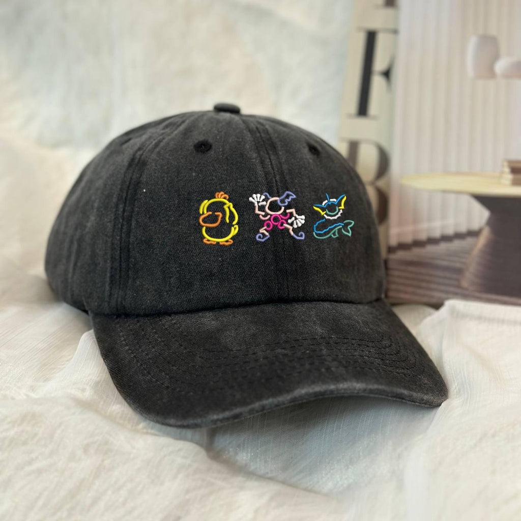 Custom Anime Characters Embroidered Hat, Anime Sun Hat, Anime Lover, Gift For Friends, Family Trip Hat, Anime Fans Hat