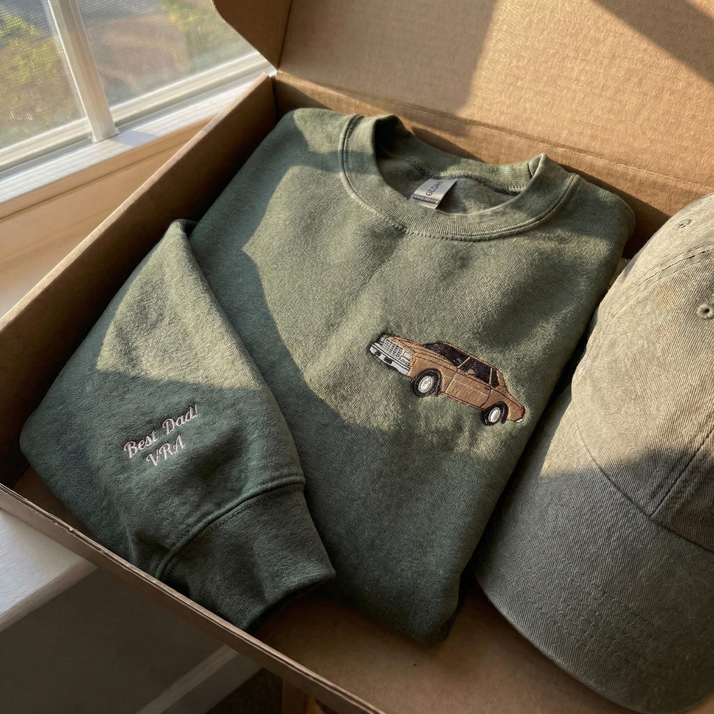 Custom Embroidered Car Hoodie, Car Photo Embroidered, Personalized Race Car Sweatshirt, Custom Car Guy Gift, Car Lover Gift for Him Husband