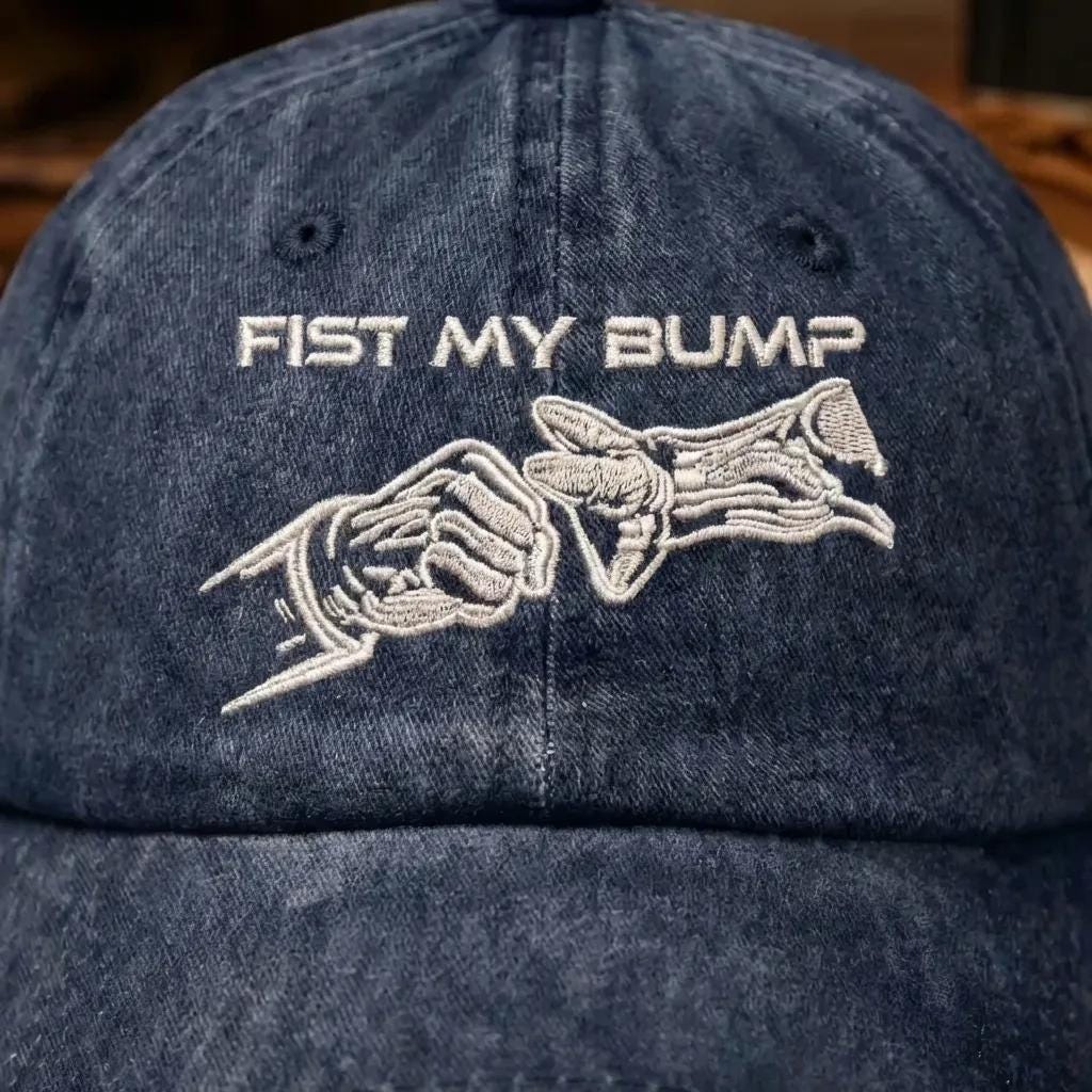 Embroidered Fist My Bump Hat, Project Hail Mary Vintage Washed Cap, Rocky Eridian & Grace, Sci-Fi Book Fan Gift, Andy Weir Space Outfit
