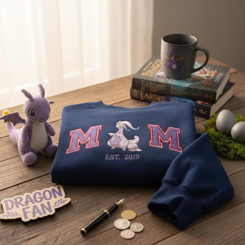 Embroidered Custom Poke Mom T-Shirt, PKM Anime Character Embroidery Sweatshirt, Funny Anime Mom Shirt, Family Matching Tee, Gift For Mom