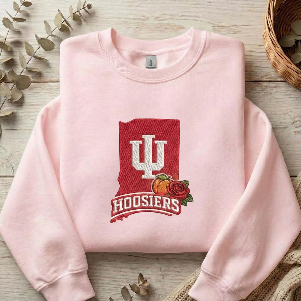 Embroidered Indiana Football Shirt, Indiana State Pride Sweatshirt, Retro Game Day Apparel, Unisex Sports Fan Top