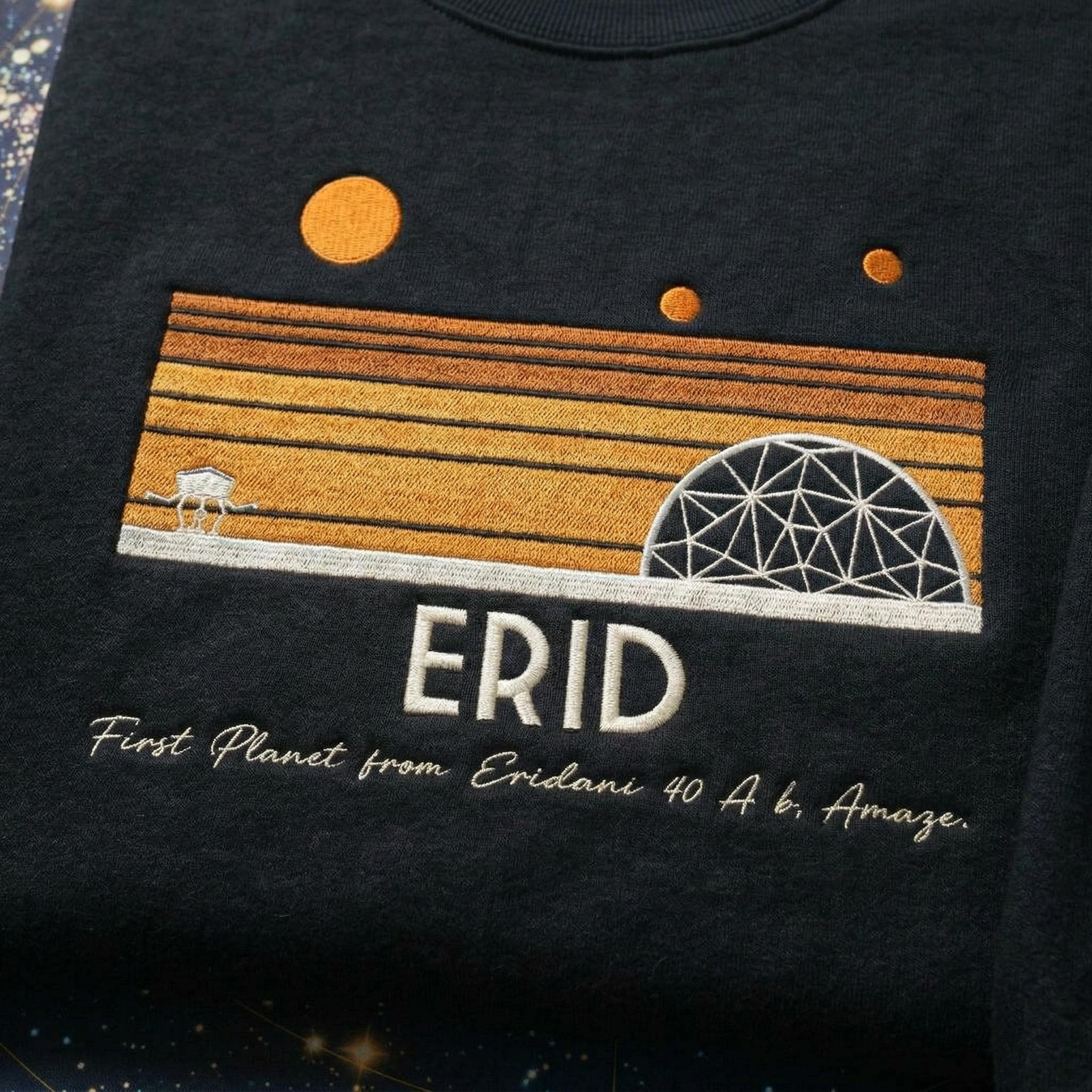Embroidered Erid Planet Crewneck Sweatshirt, Project Hail Mary Sci-fi Bookish Apparel