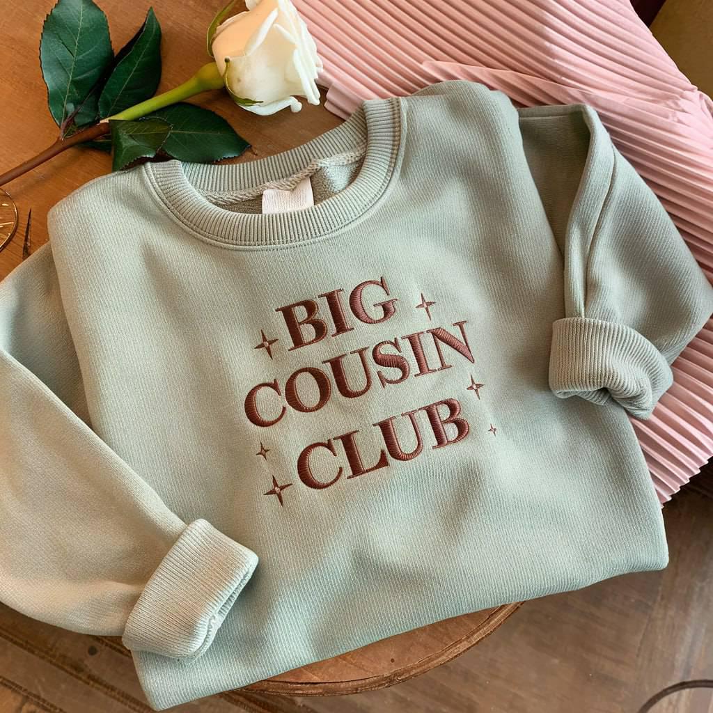 Big Cousin Embroidered Sweatshirt, Big Cousin Toddler, Big Cousin Sweatshirts Pregnancy Announcement, Baby Announcement, Baby Shower Gift