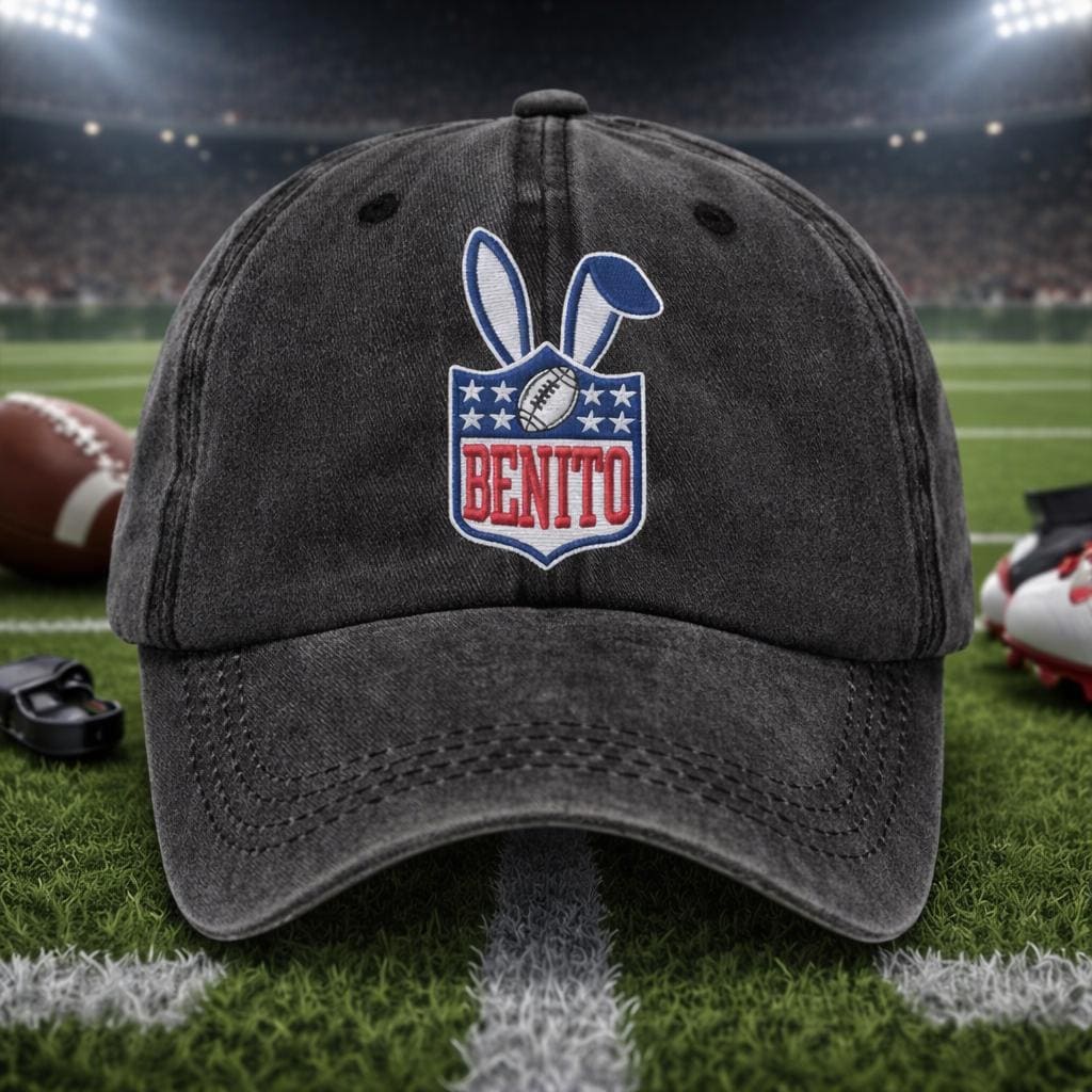 Benito Bowl Embroidered Cap – 2026 Super Football Hat, Bad Game Day Bunny Unisex Washed Baseball Cap, Puerto Rico Music Fan Gift