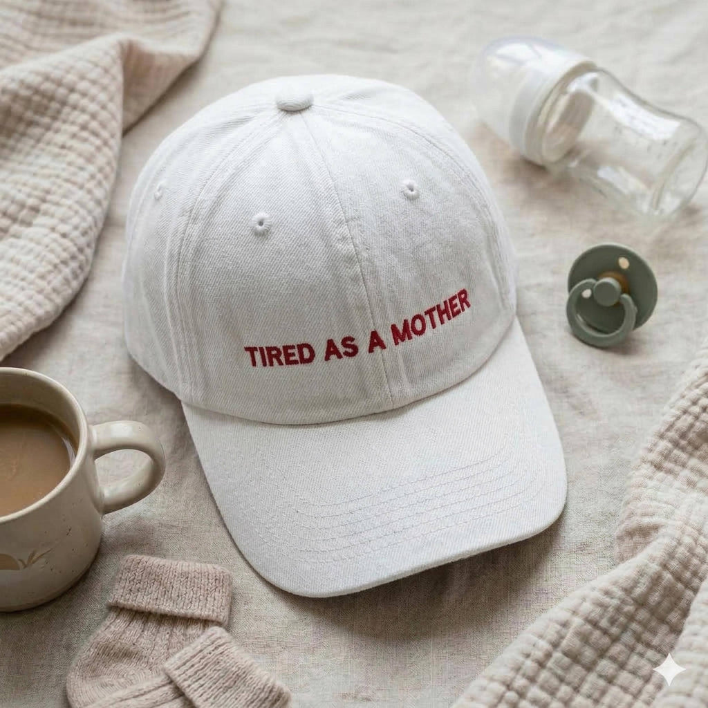 Tired As A Mother Embroidered Hat, Funny Mom Baseball Cap, New Mom Gift, Sarcastic Motherhood Hat, Cute Pink Dad Cap, Mothers Day Present
