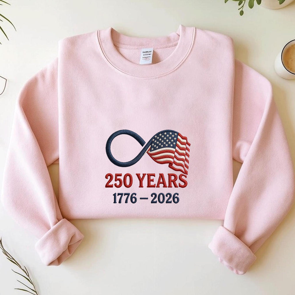 USA 250th Anniversary Embroidery Sweatshirt – FSL American Eagle Design | Semiquincentennial Patriotic Crewneck (Copy)