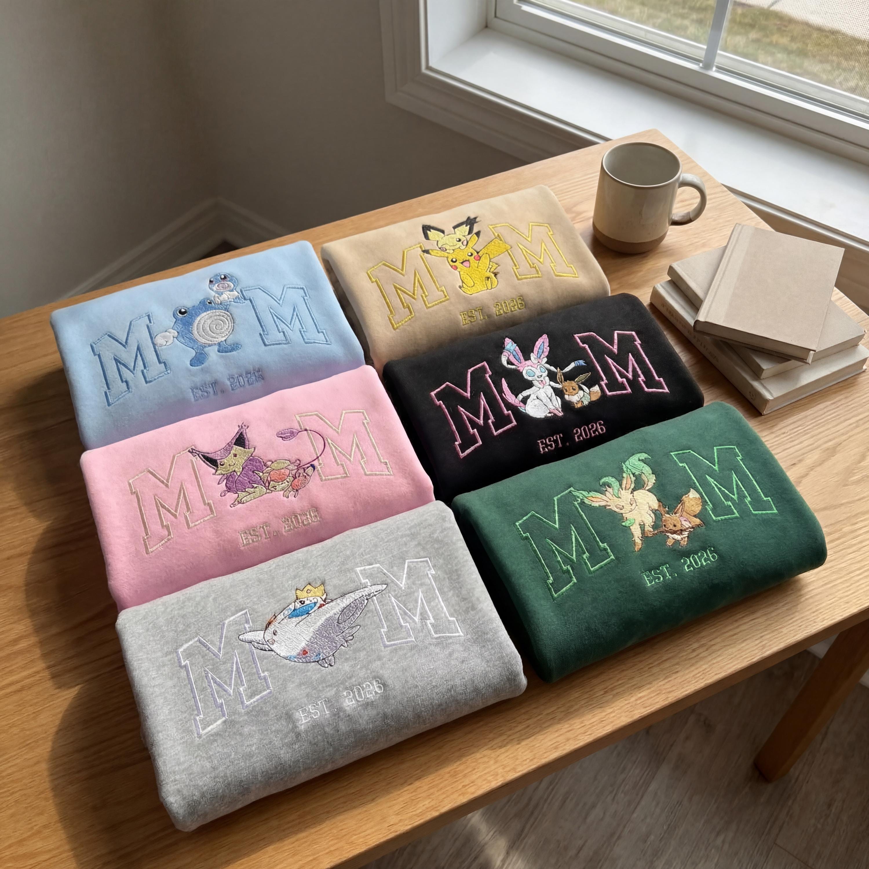 Custom Anime Dad Embroidered Shirt, Personalized PokaDad Character Sweatshirt, Gift for Dad, Anime Father's Day Gift
