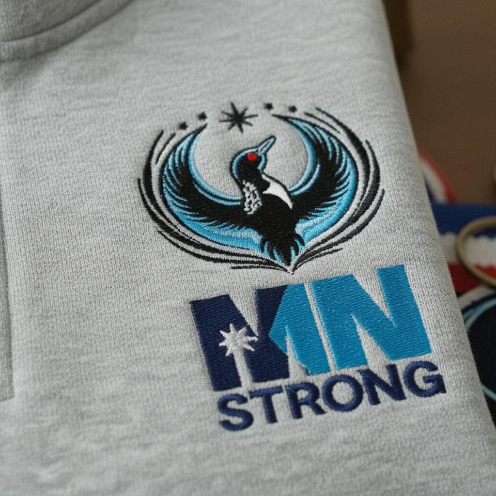 Minnesota Strong Embroidered Quarter Zip Sweatshirt, Alliance Political Shirt, Protest Flair, Political Statement Gifts, Resistance Rebel