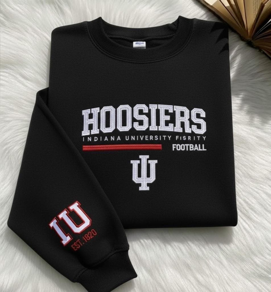 Embroidered Indiana Hoosiers Shirt, IU Hoosiers Sweatshirt, Indiana State Pride Apparel, College Football Gameday Shirt, Gift for Hoosiers Fan