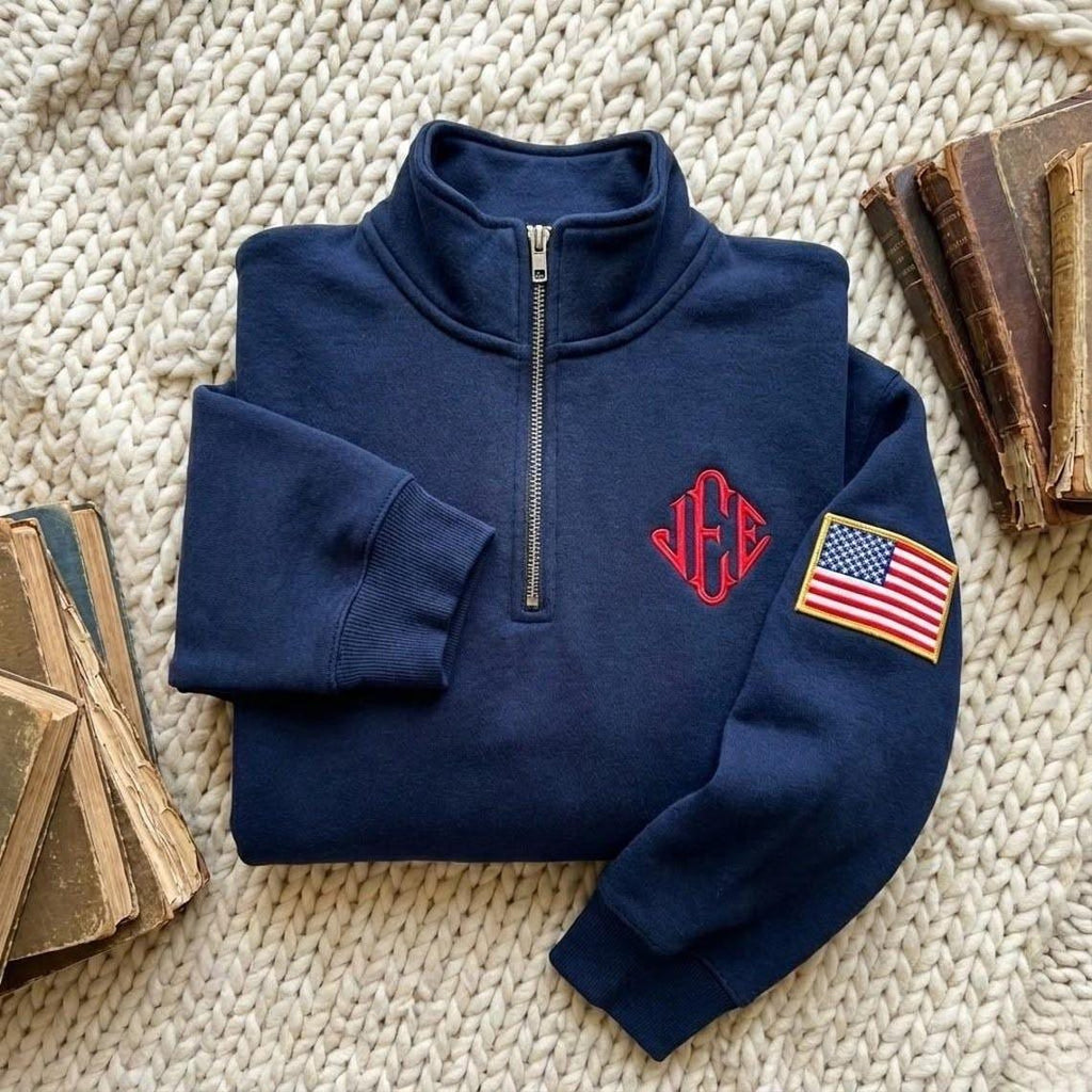 Embroidered J.E.E. Epstein Quarter Zip Sweatshirt, Meme Shirt, Jeffrey JEE Monogram Unisex Sweatshirt, Jeffrey Epstein Embroidery Merch