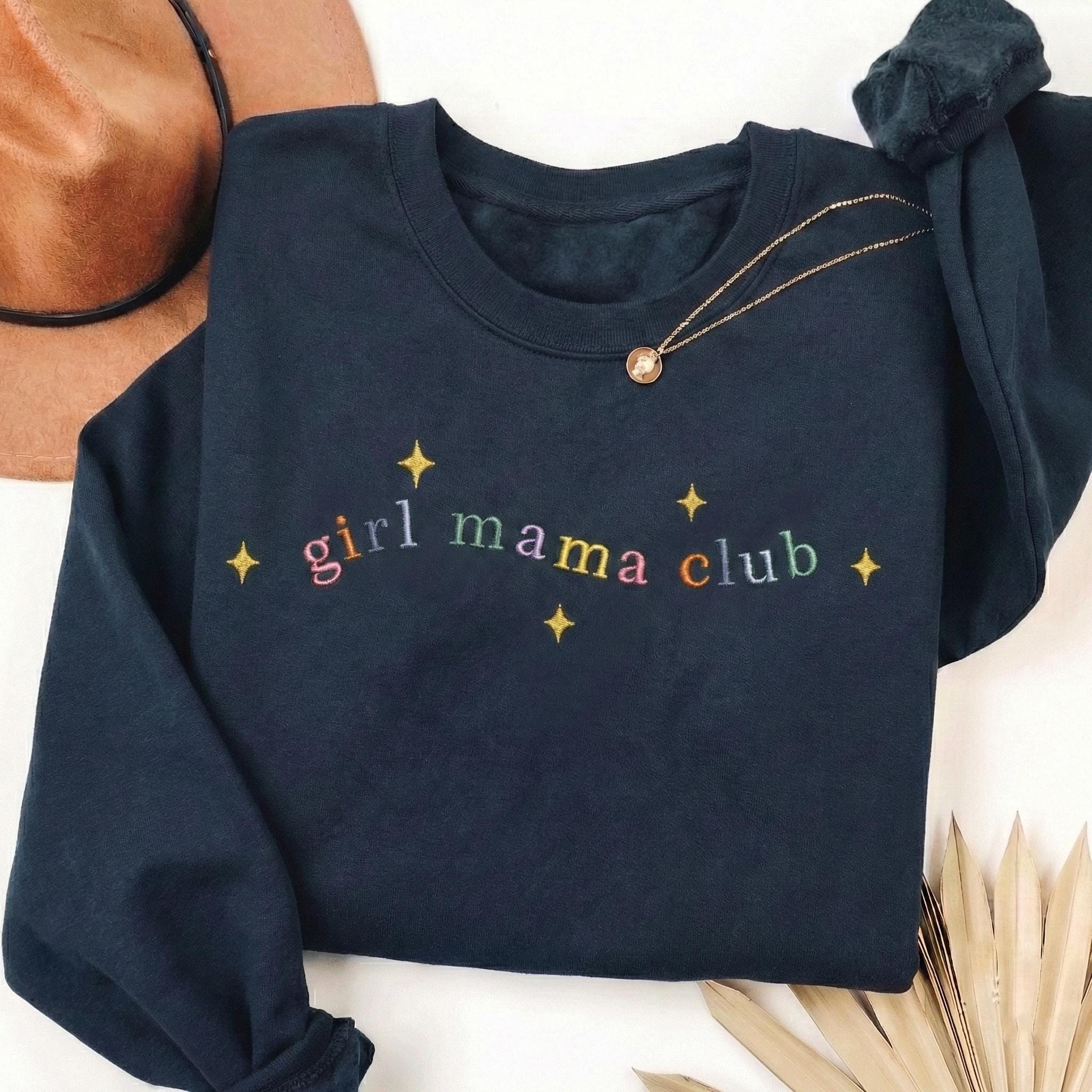 EMBROIDERED In My Girl Mama Era Sweatshirt, Coquette Mama Shirt, New Mom Sweatshirt, Girl Of Mom, Cool Moms Club Shirt, Girl Mama Sweatshirt