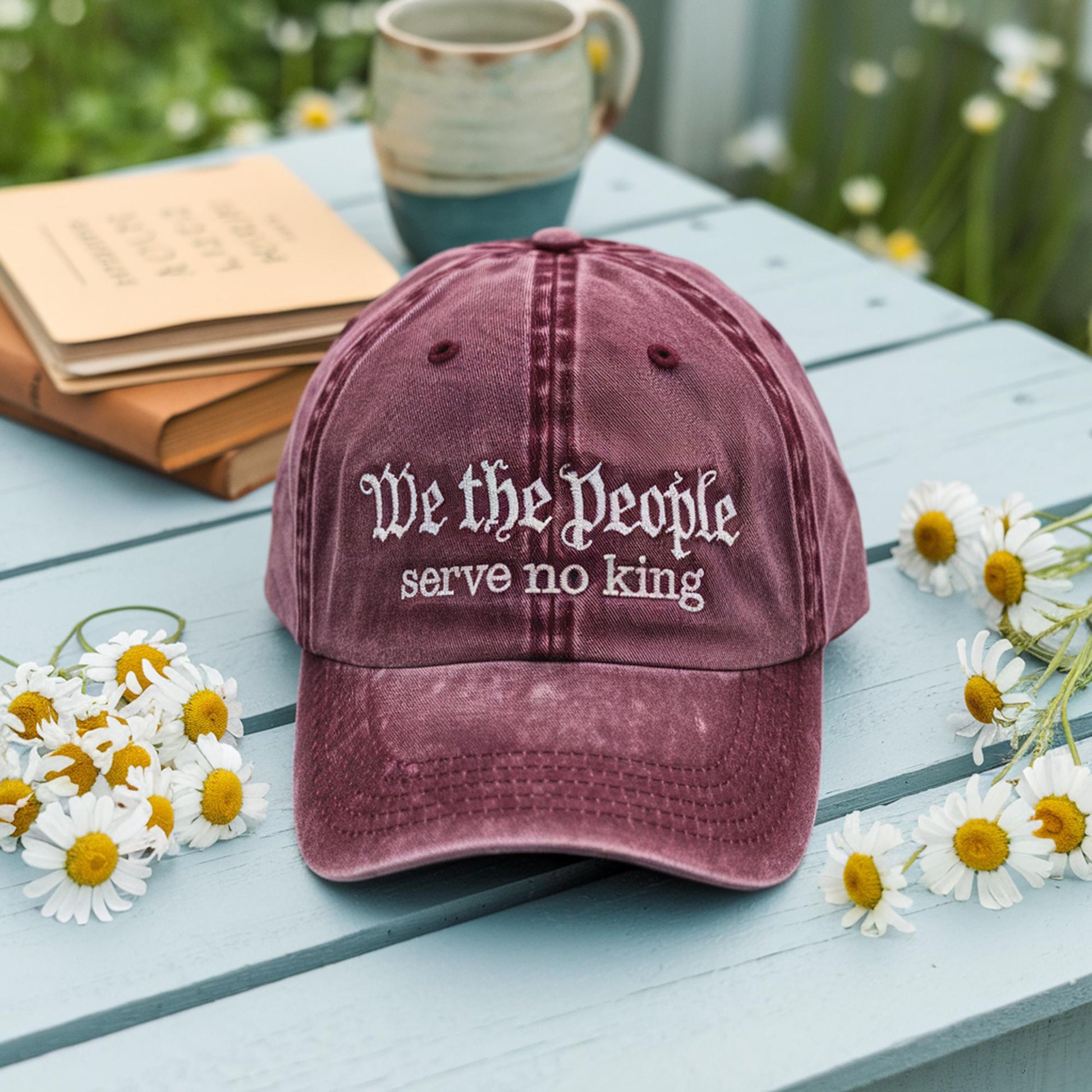 Embroidered “We the People Serve No King” Hat – Anti-Authoritarian Freedom Statement Cap