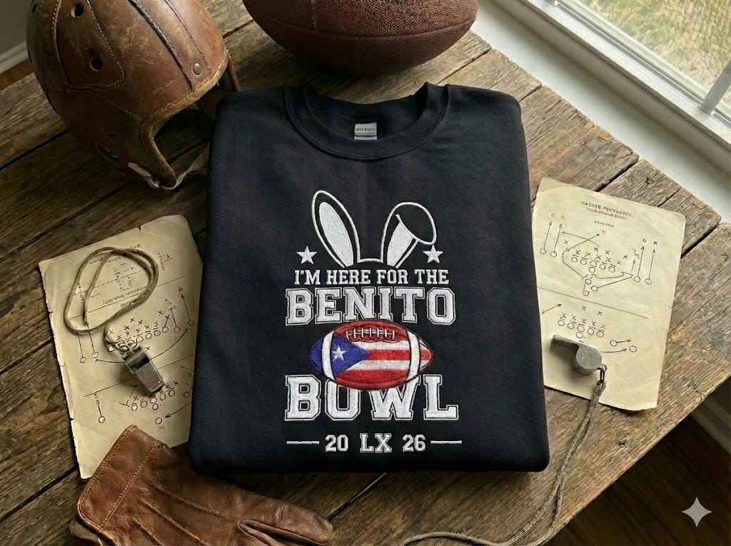 Embroidered Benito Bowl Sweatshirt – Football Fan Shirt 2026 | Puerto Rico Bowl Game Crewneck, Unisex Sports Gift