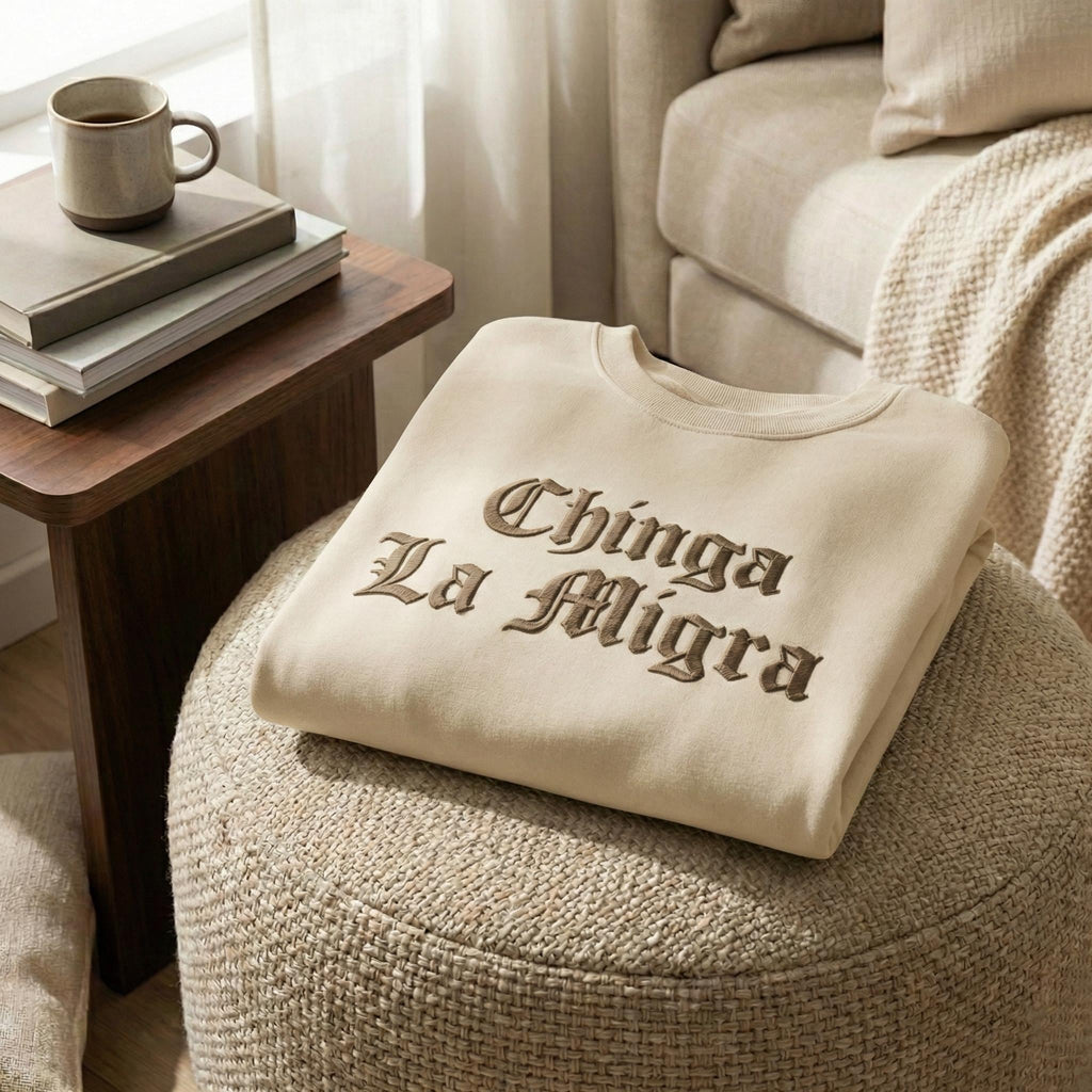 Embroidered Protest Sweatshirt “Abolish ICE” – No Human Is Illegal | Anti-Deportation & Immigrant Rights Apparel