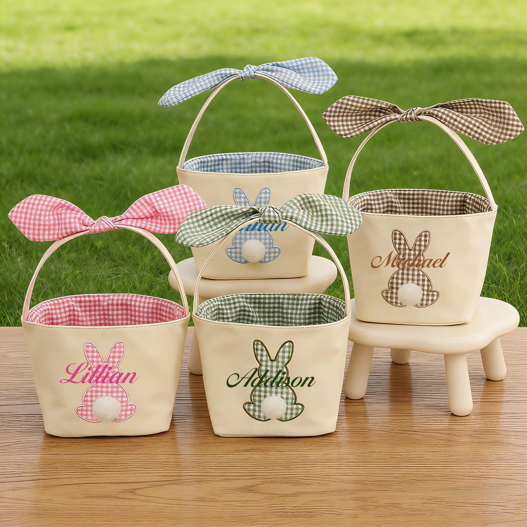 Personalized Easter Basket, Spring Egg Hunt Bucket, Custom Easter Egg Hunt Gift for Kids, Baby's First Easter Keepsake