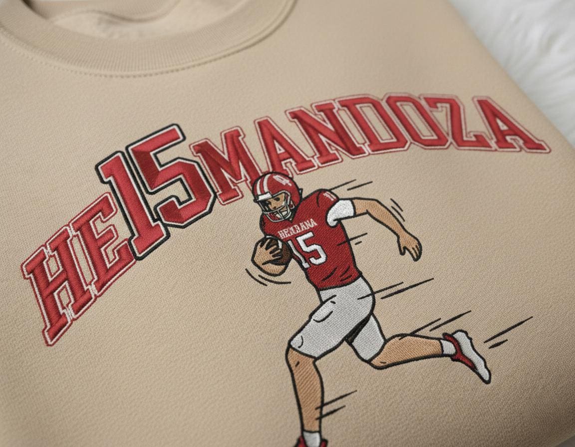 Mandoza 15 Indiana Football Embroidered 2026 National Champs Sweatshirt, Trendy New Game Day TShirt, Unisex Clothing For Man, Woman Hoodie