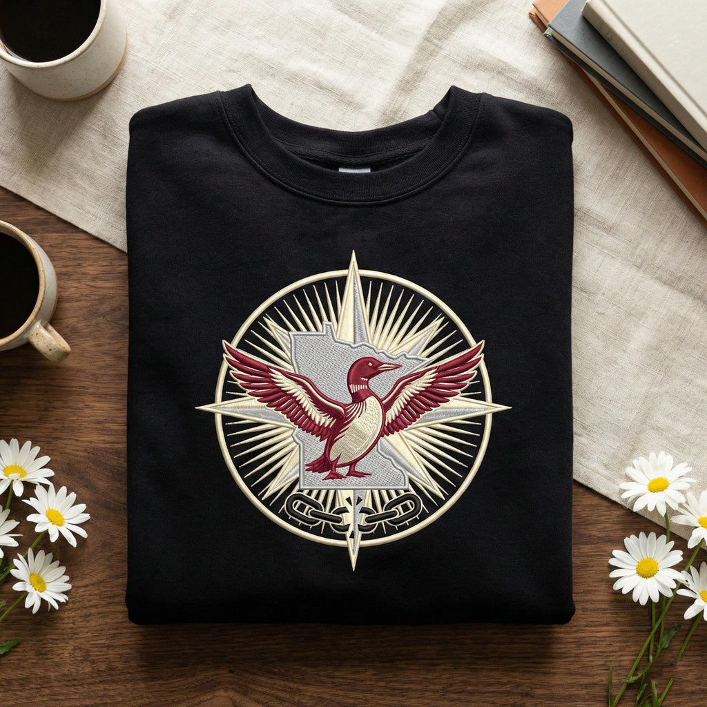 Minnesota Resistance Embroidered Sweatshirt, MN State Bird Loon Resistance Shirt, Political Protest, Minnesota Loon Starbird Shirt