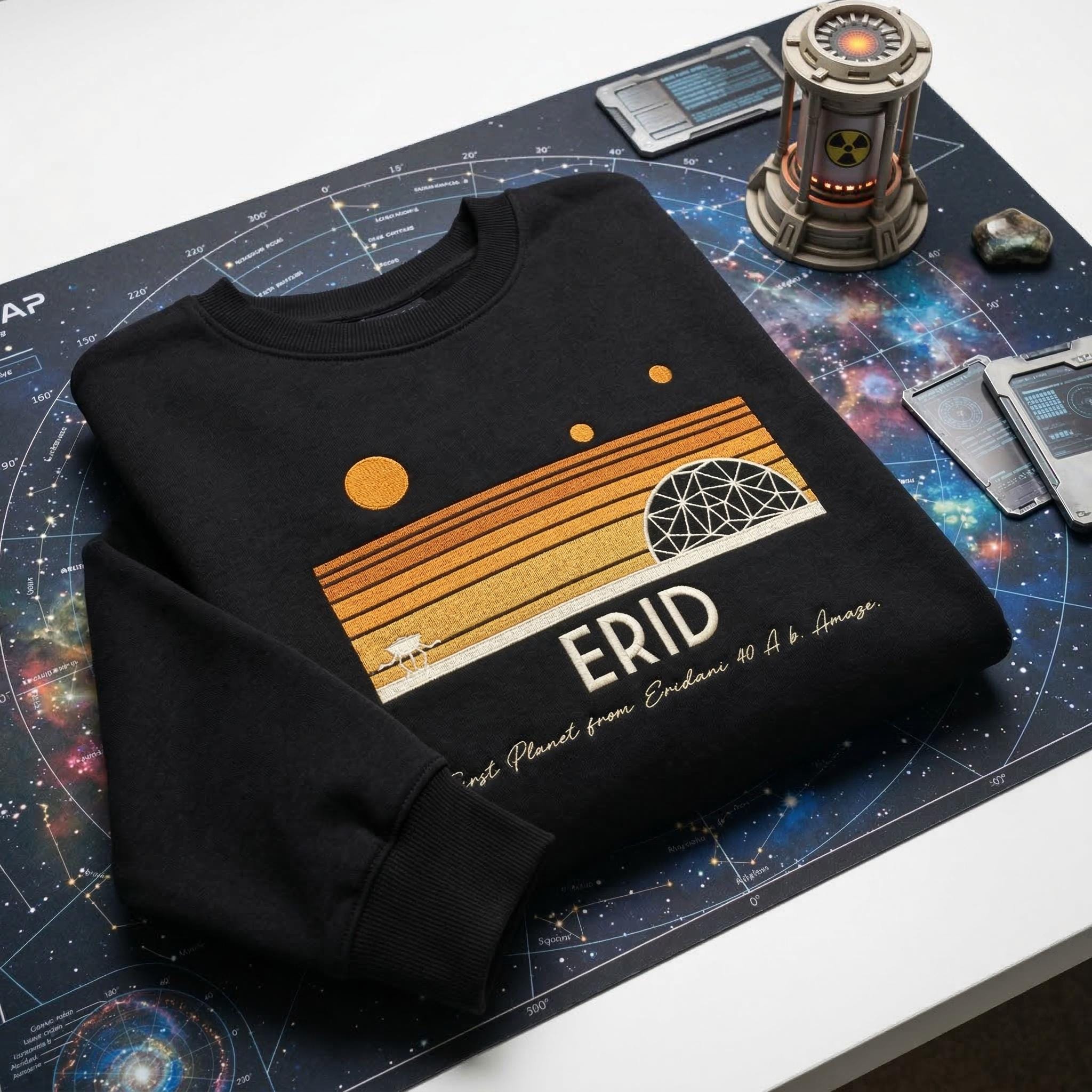 Embroidered Erid Planet Project Hail Mary Shirt, Rocky Amaze Amaze Amaze Embroidery Shirt, Sci-fi Fantasy Bookish Sweater, Book Lovers Gift