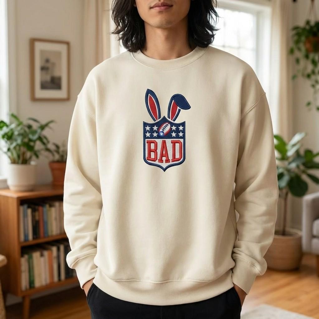 Embroidered Benito Bowl Sweatshirt – Super Football Shirt, Bad Game Day Bunny Crewneck, Puerto Rico Super Bowl Fan Gift